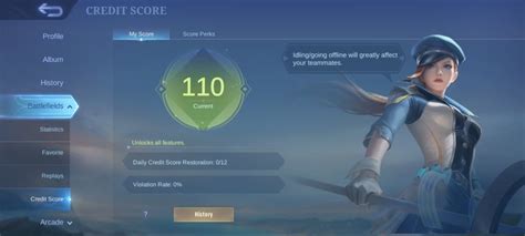 how to check mobile legends credit score.